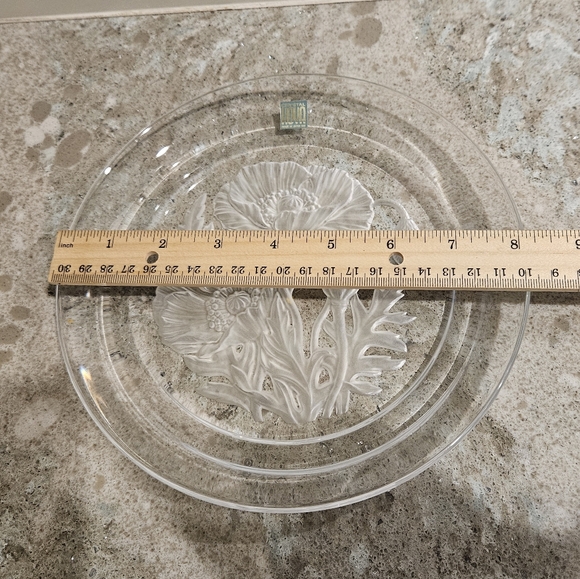 Vinardi Etched Poppy Crystal Art Plate Yamamoto - Picture 9 of 9